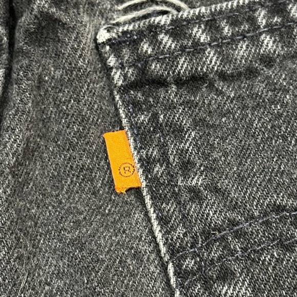 VTG Orange Tab Levis Relaxed Fit Denim Jean Shorts Womens Size 12 Black - Picture 9 of 11